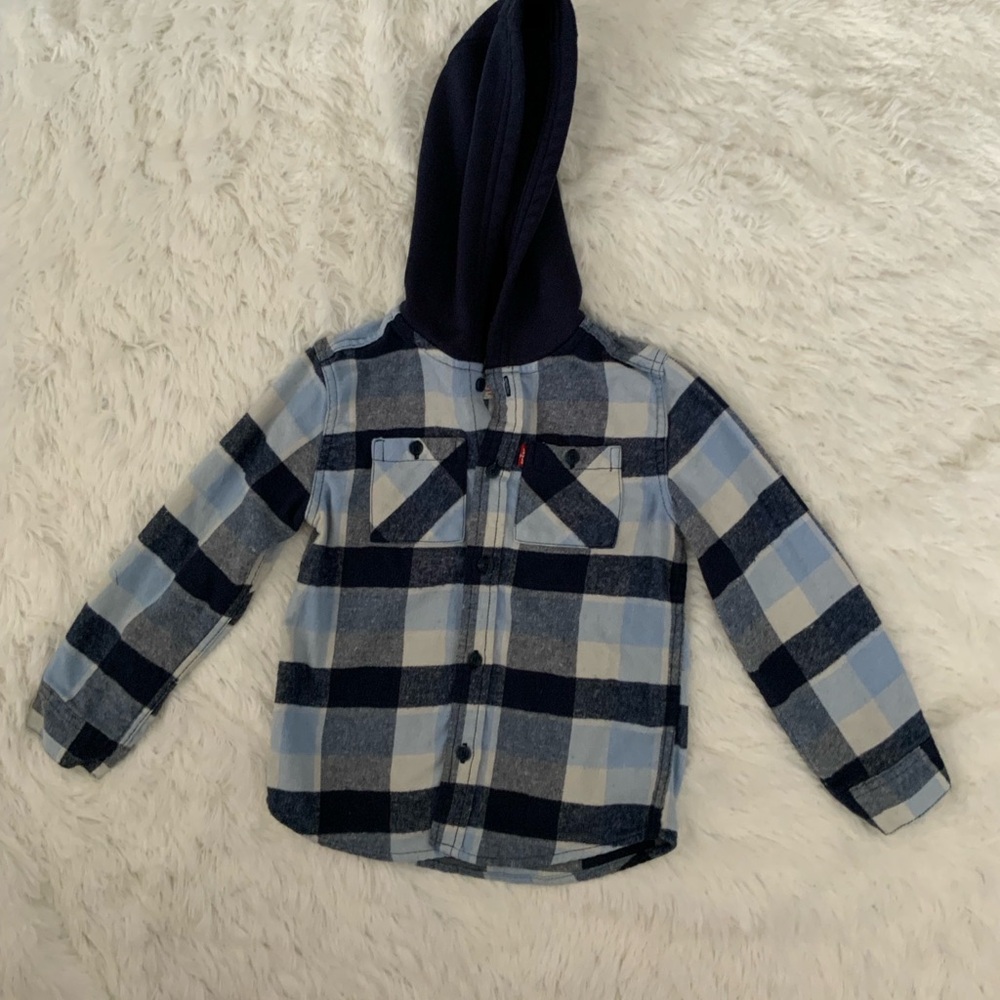 Levi's Blue and Black Button Down Shirt